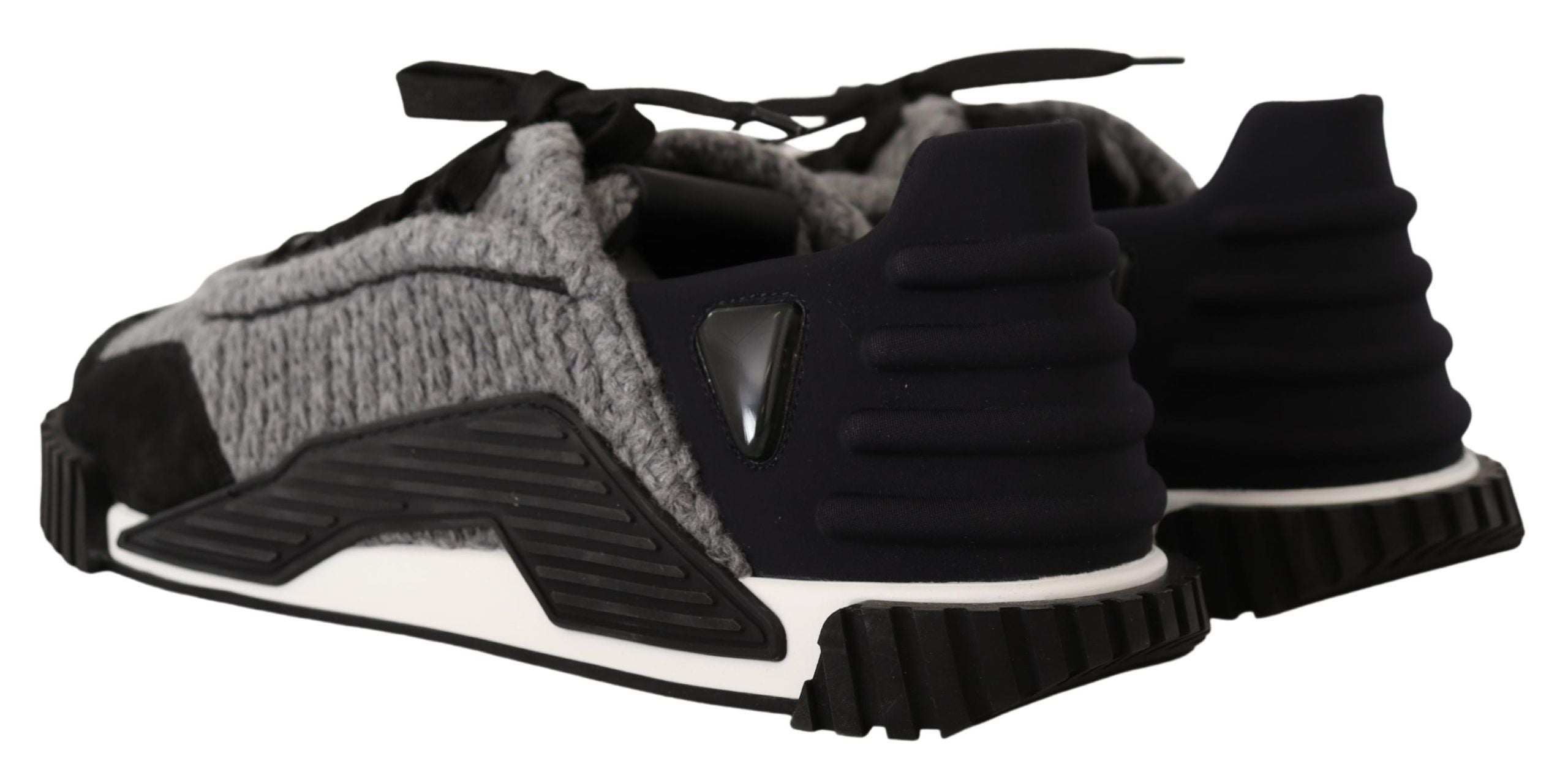 Black Gray Fabric Lace Up NS1 Sneakers Shoes - ventzia