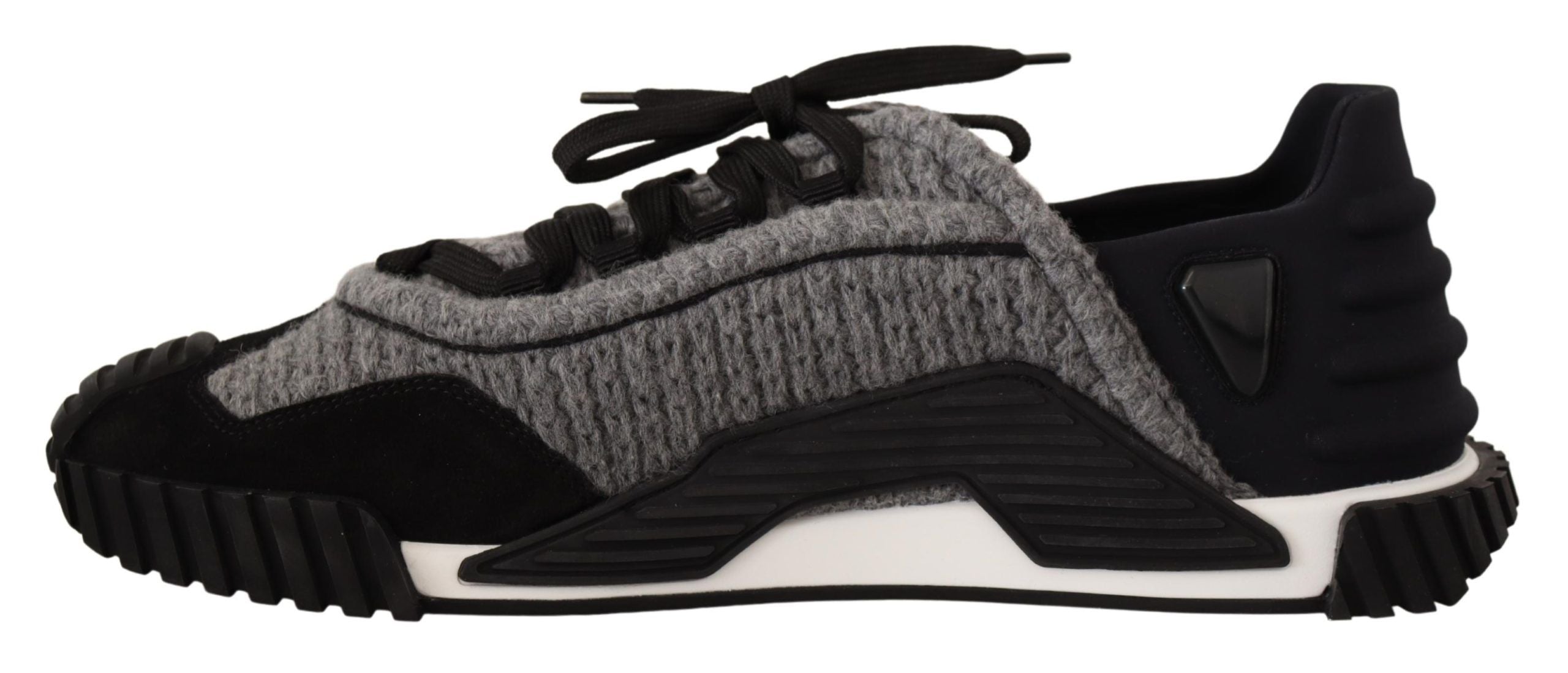 Black Gray Fabric Lace Up NS1 Sneakers Shoes - ventzia