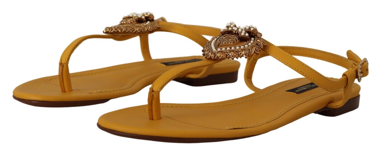 Mustard Leather Devotion Flats Sandals Shoes - ventzia
