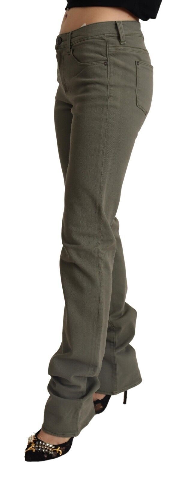 Gray Low Waist Cotton Skinny Denim Trouser Jeans - ventzia