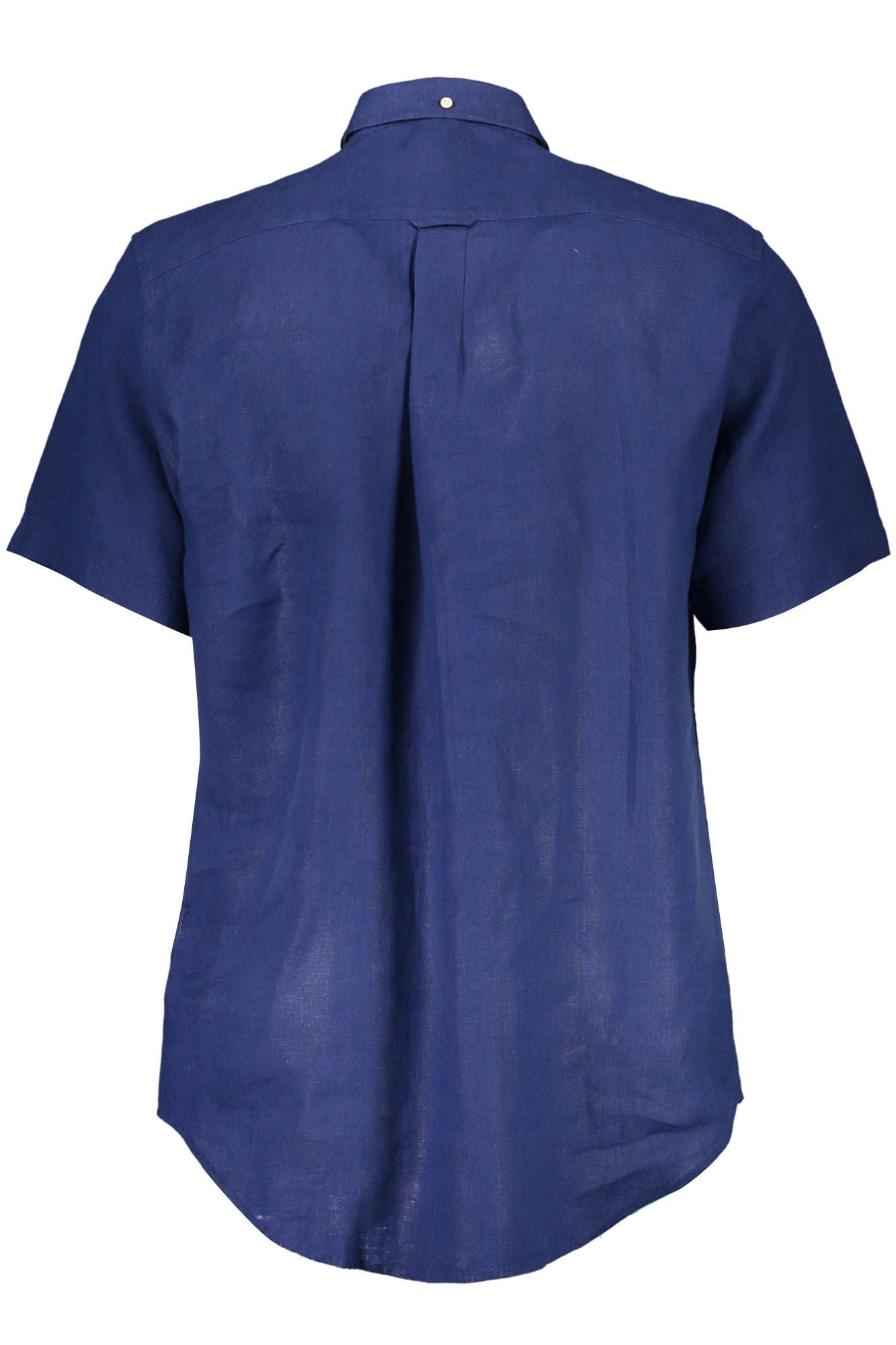 Elegant Blue Linen Button-Down Shirt - ventzia