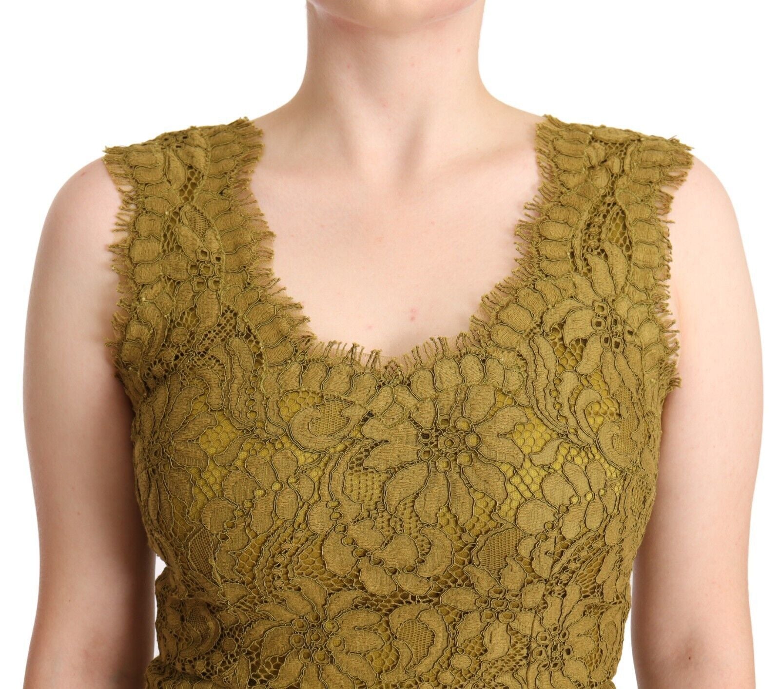 Brown Floral Lace Maxi Floor Length Dress - ventzia