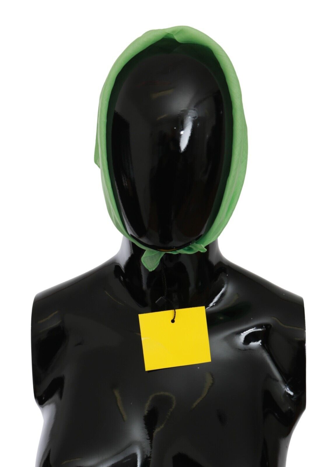 Apple Green Linen Square Foulard Head Wrap Scarf - ventzia