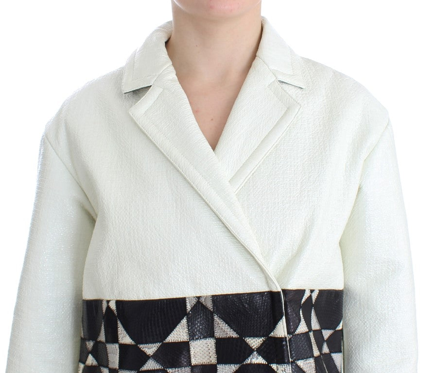 Exclusive Black & White Leather Jacket - ventzia