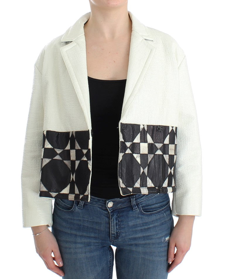 Exclusive Black & White Leather Jacket - ventzia