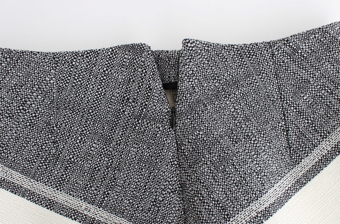 Elegant Leather Liza Skirt in Black and Gray - ventzia