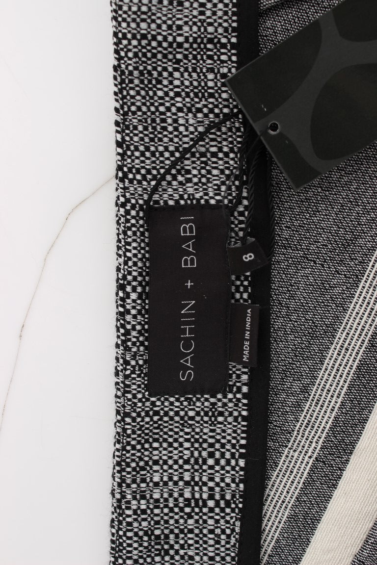 Elegant Leather Liza Skirt in Black and Gray - ventzia