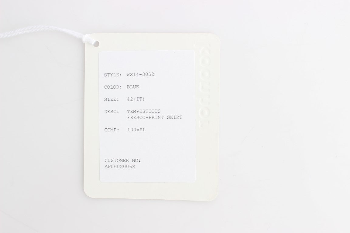 Elegant Fresco-Print Knee-Length Skirt - ventzia