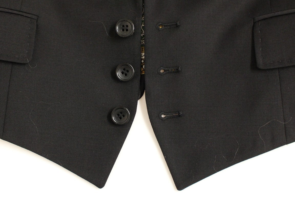 Elegant Silk-Blend Black Blazer with Scarf Back Detail - ventzia