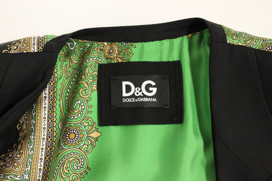 Elegant Silk-Blend Black Blazer with Scarf Back Detail - ventzia