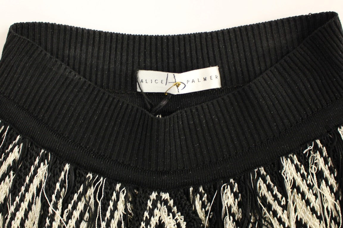 Chic Black & White Knitted Skirt - ventzia