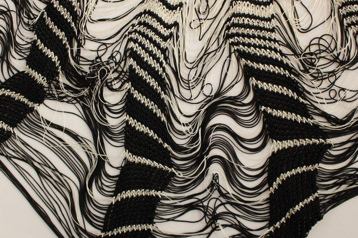 Chic Black & White Knitted Skirt - ventzia