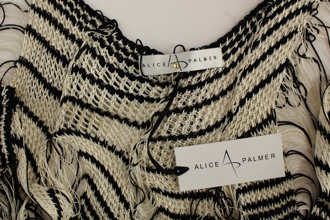 Black and White Knitted Artisan Dress - ventzia