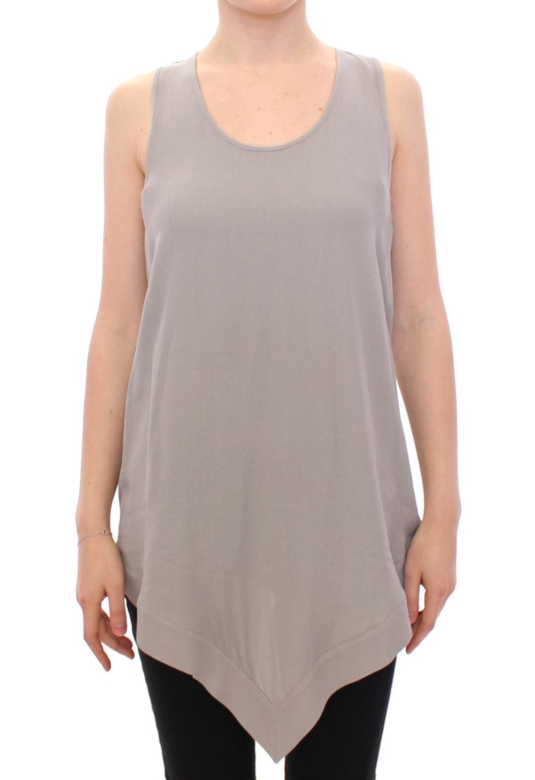 Elegant Gray Viscose Top β Timeless Style - ventzia