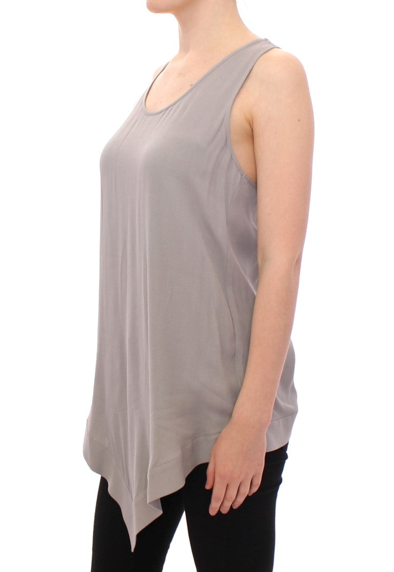 Elegant Gray Viscose Top β Timeless Style - ventzia
