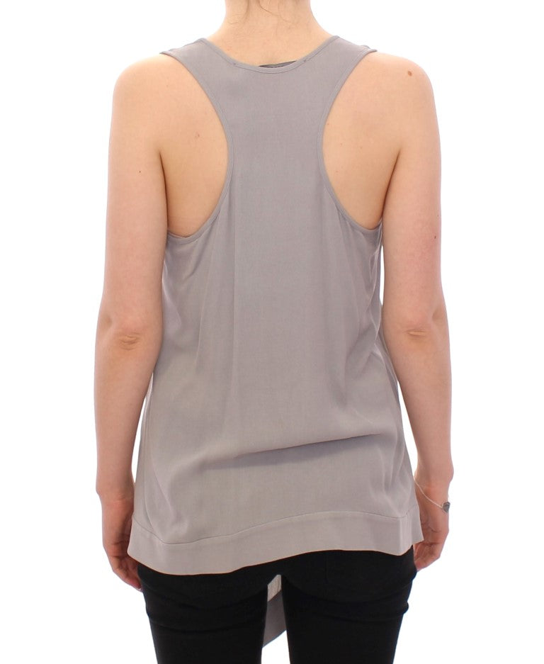 Elegant Gray Viscose Top β Timeless Style - ventzia