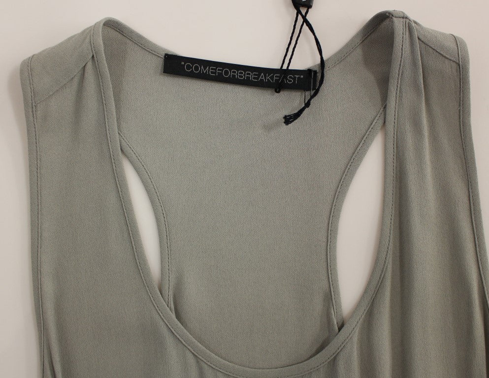 Elegant Gray Viscose Top β Timeless Style - ventzia