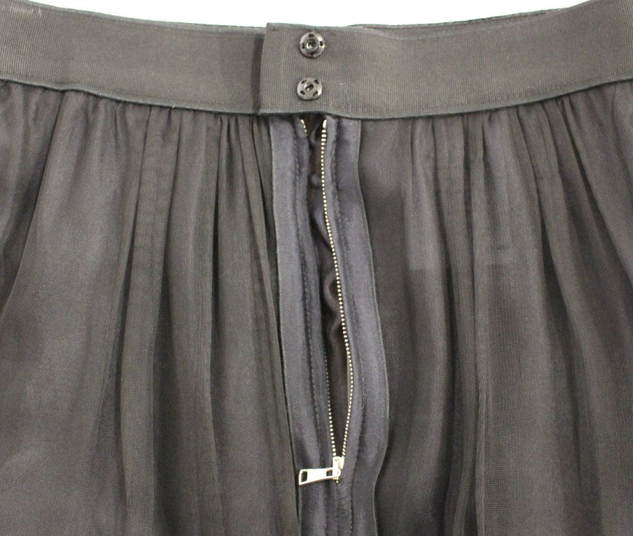 Elegant Silk Black Skirt for Evenings - ventzia