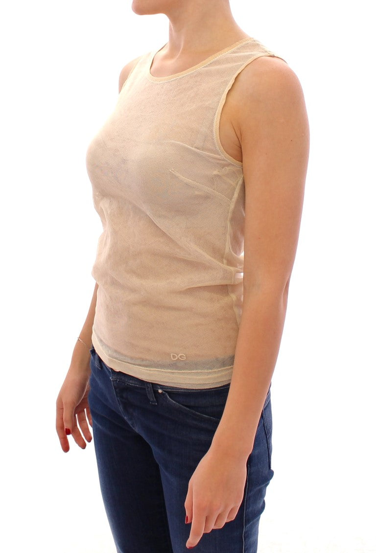 Elegant Beige Tank Top Blouse - ventzia