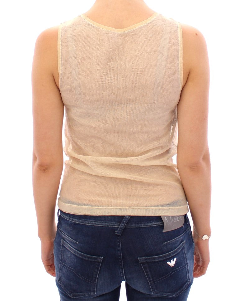 Elegant Beige Tank Top Blouse - ventzia