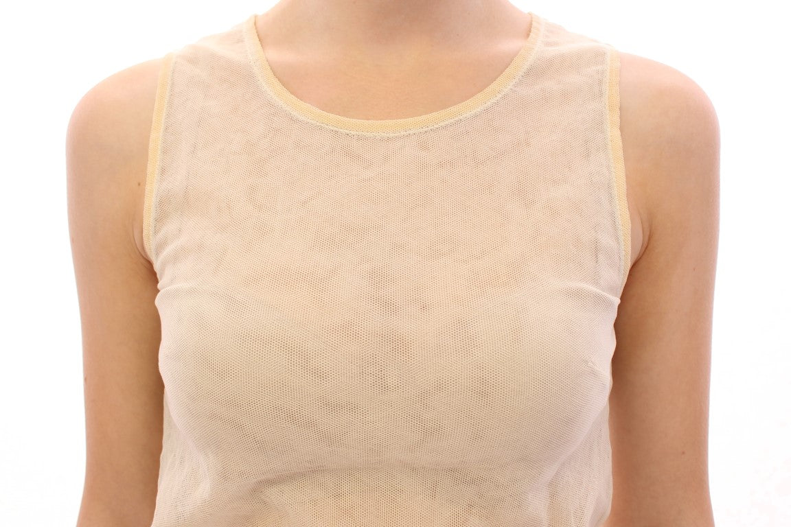 Elegant Beige Tank Top Blouse - ventzia