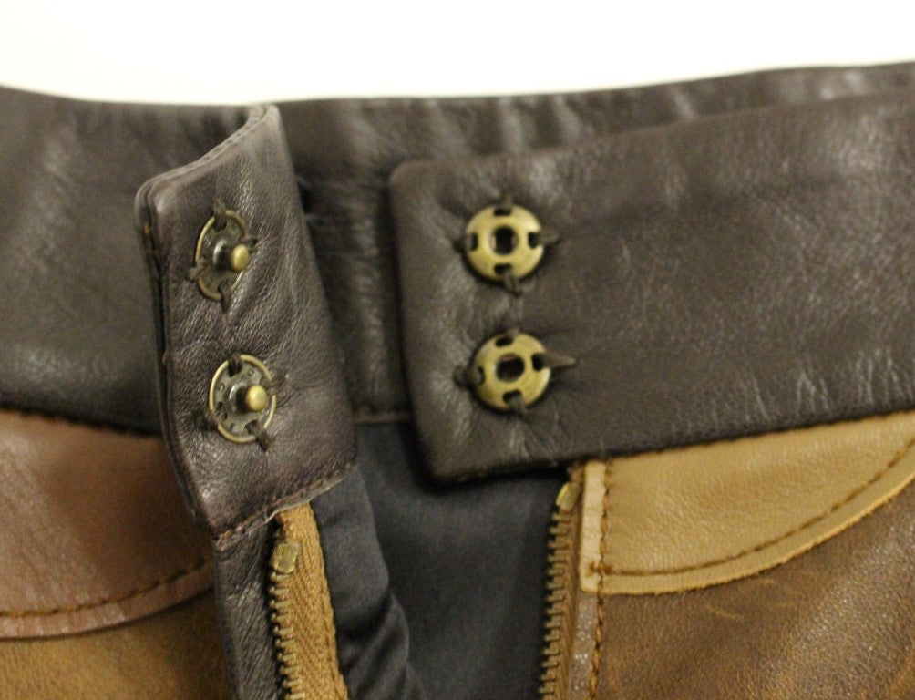 Elegant Leather Patchwork Skirt - ventzia