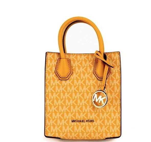 Mercer XS Honeycomb Gold Signature PVC North South Shopper Crossbody Bag - ventzia