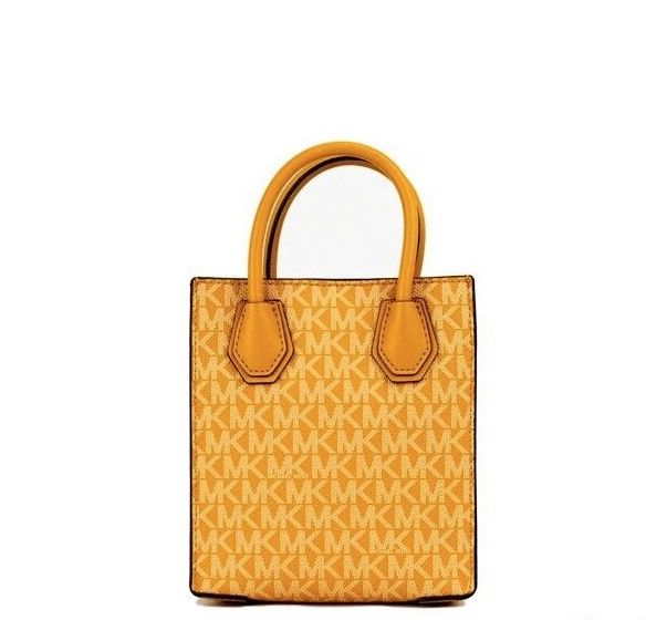 Mercer XS Honeycomb Gold Signature PVC North South Shopper Crossbody Bag - ventzia