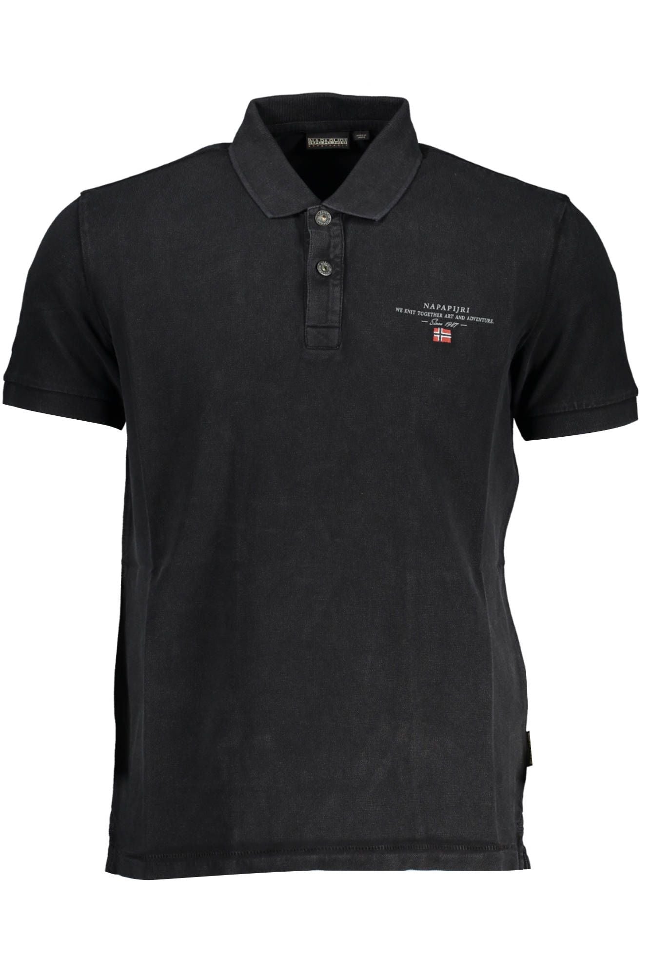 Classic Black Embroidered Polo Shirt - ventzia