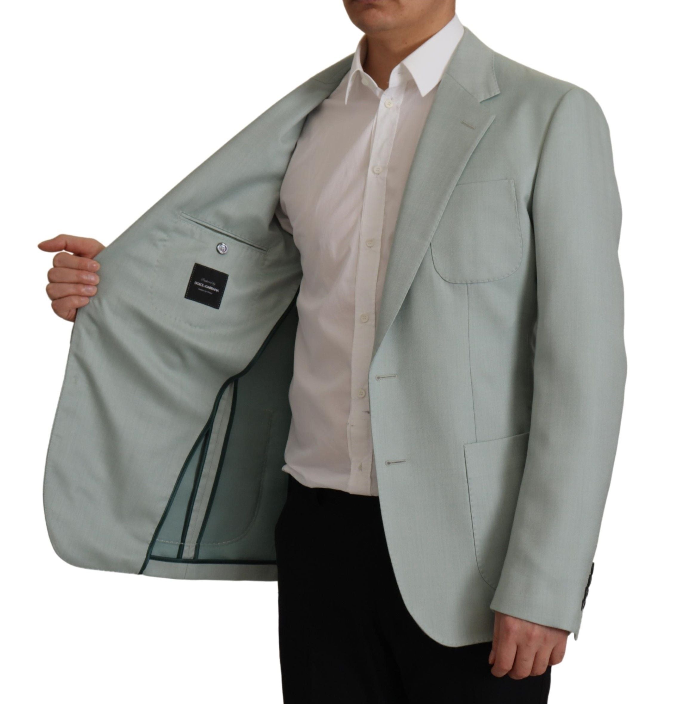Light Green Cashmere Silk Blazer - ventzia