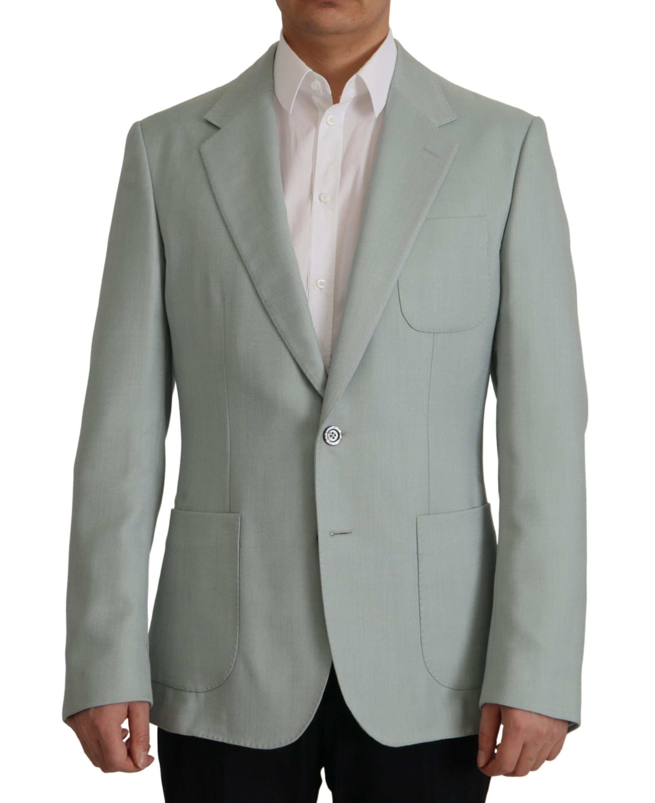 Light Green Cashmere Silk Blazer - ventzia