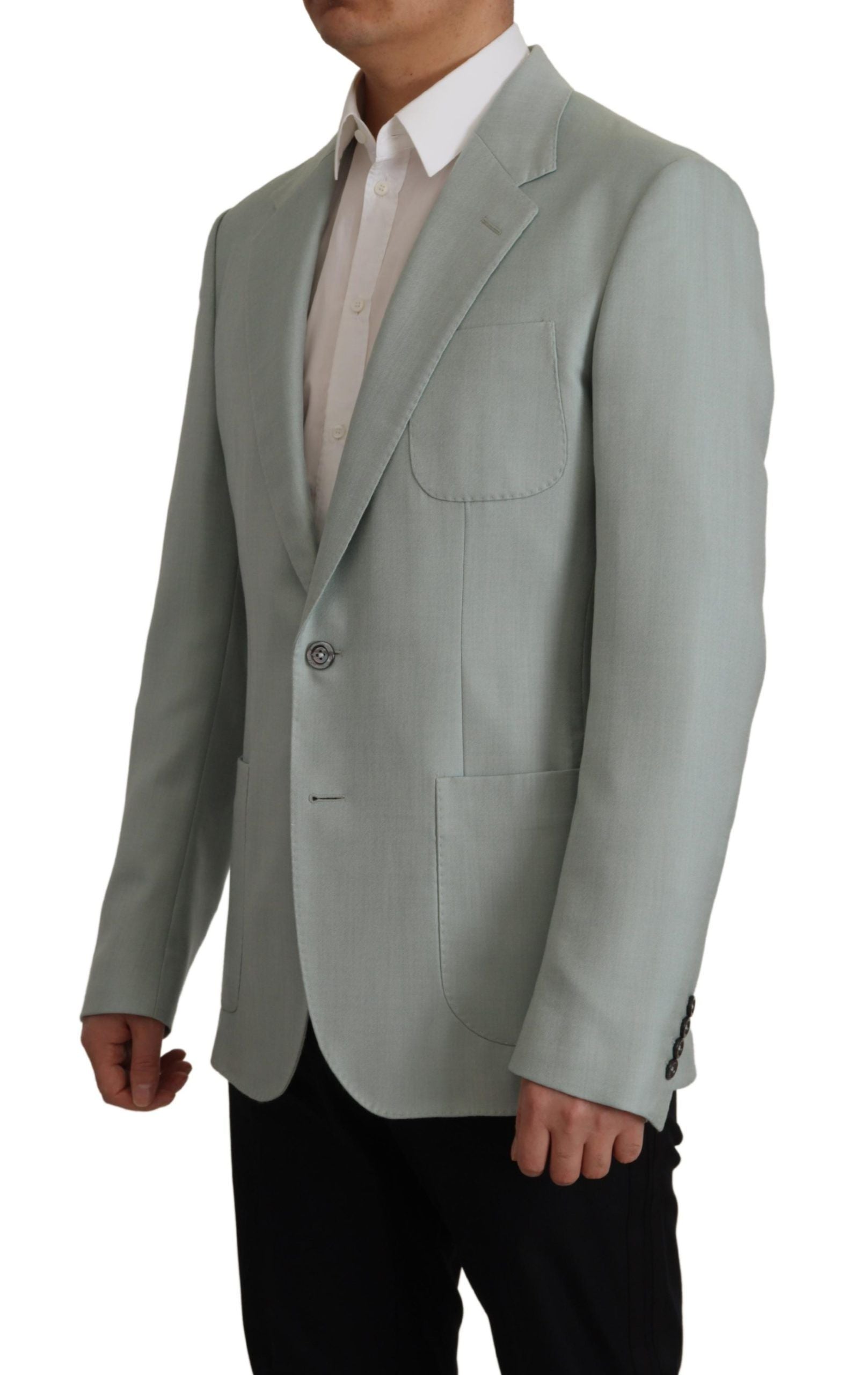 Light Green Cashmere Silk Blazer - ventzia