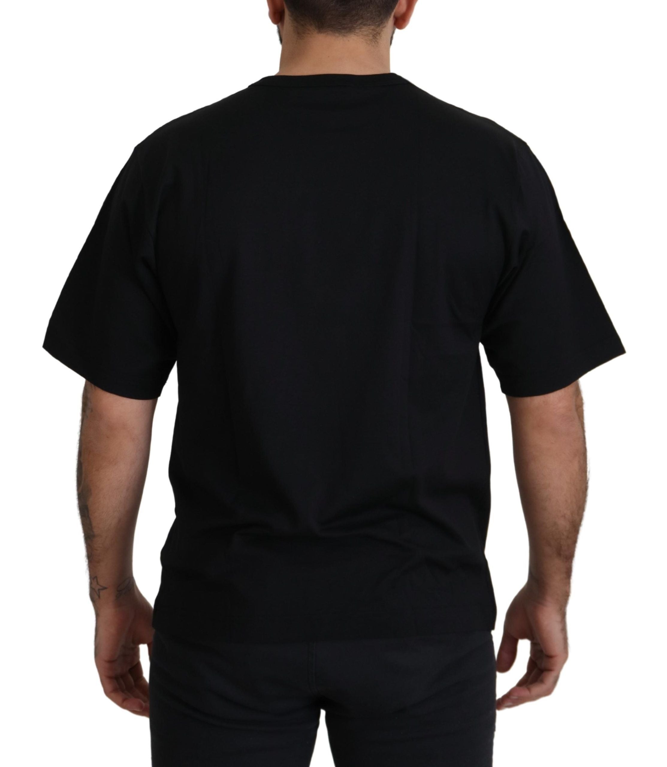 Black Gold STAR Crown DG Cotton Crewneck T-shirt - ventzia