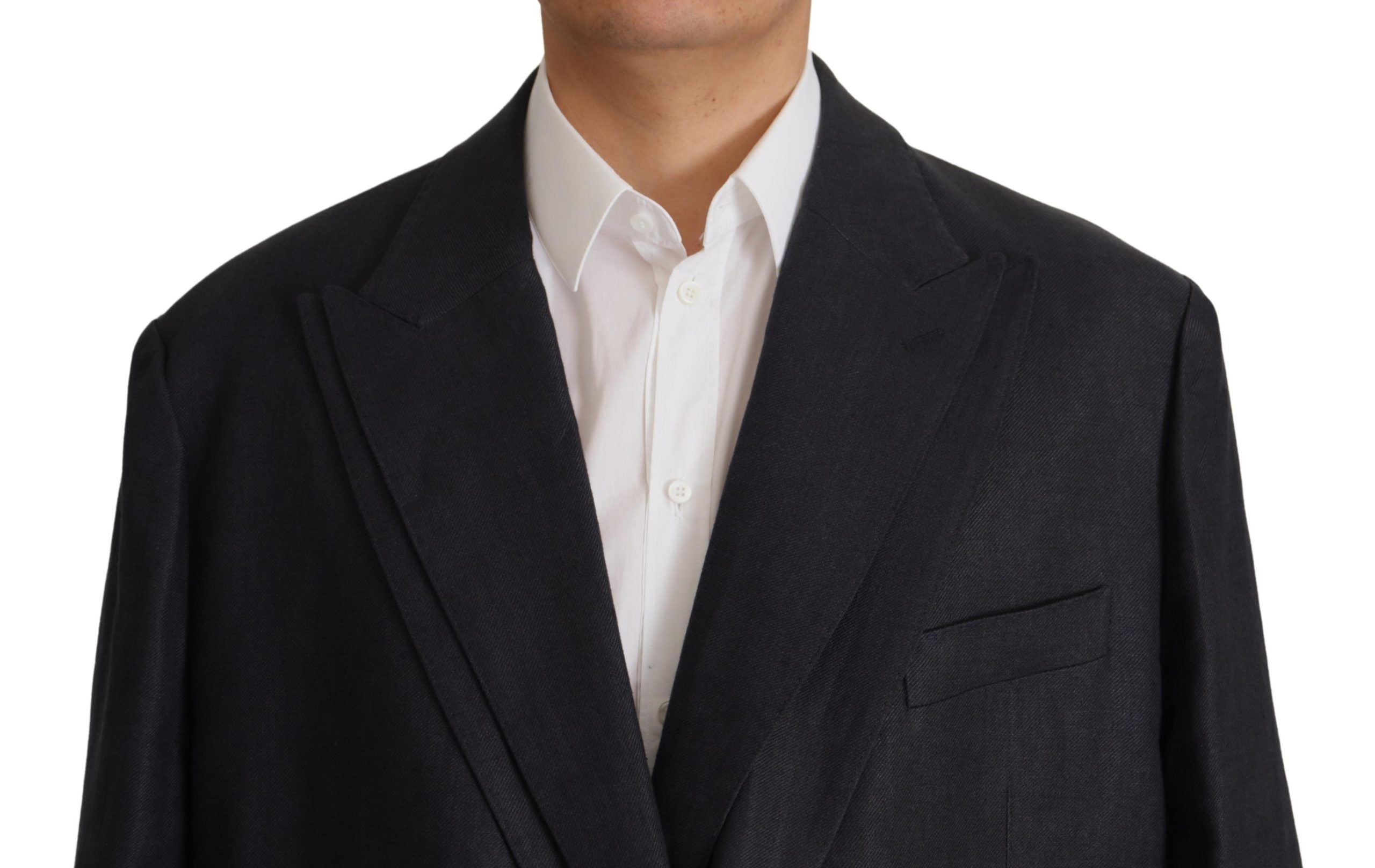 Blue Linen Formal Mens Blazer Jacket - ventzia
