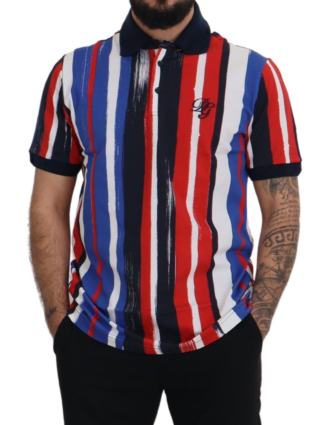 Multicolor Cotton Polo Top T-shirt - ventzia