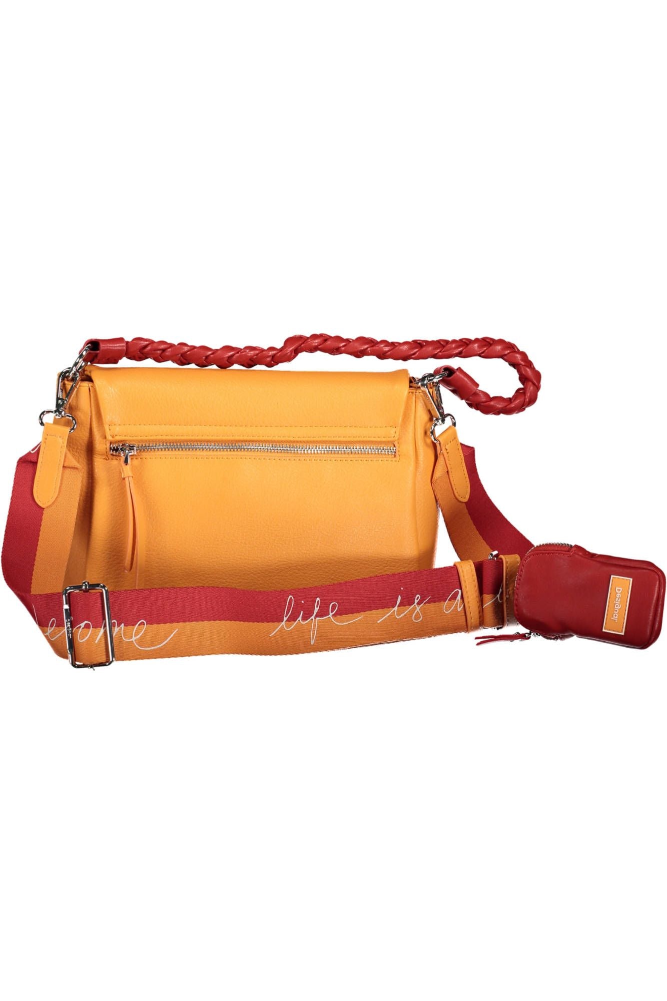 Chic Orange Shoulder Bag with Contrasting Details - ventzia