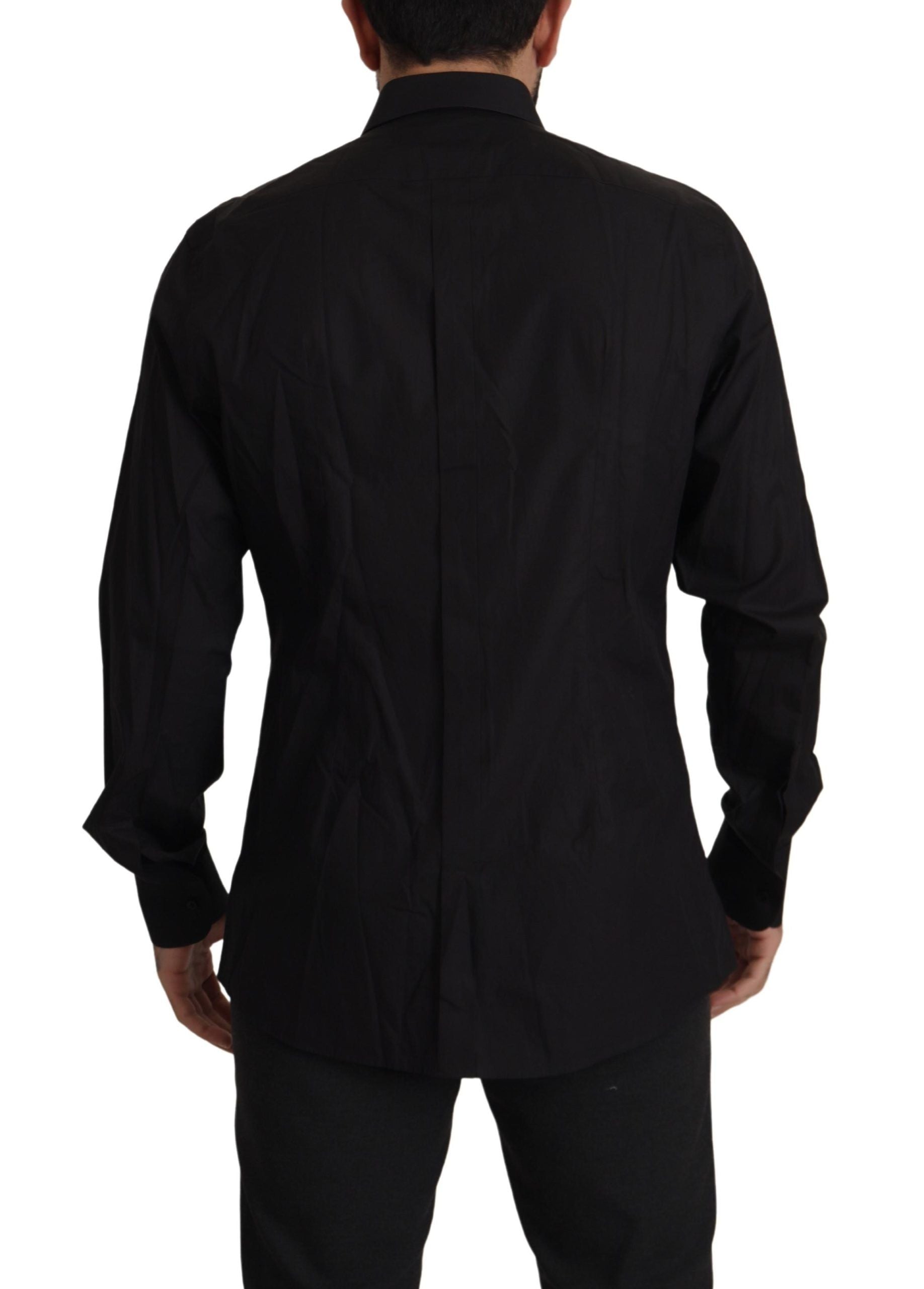 Black GOLD Slim Fit Tuxedo Dress Shirt - ventzia