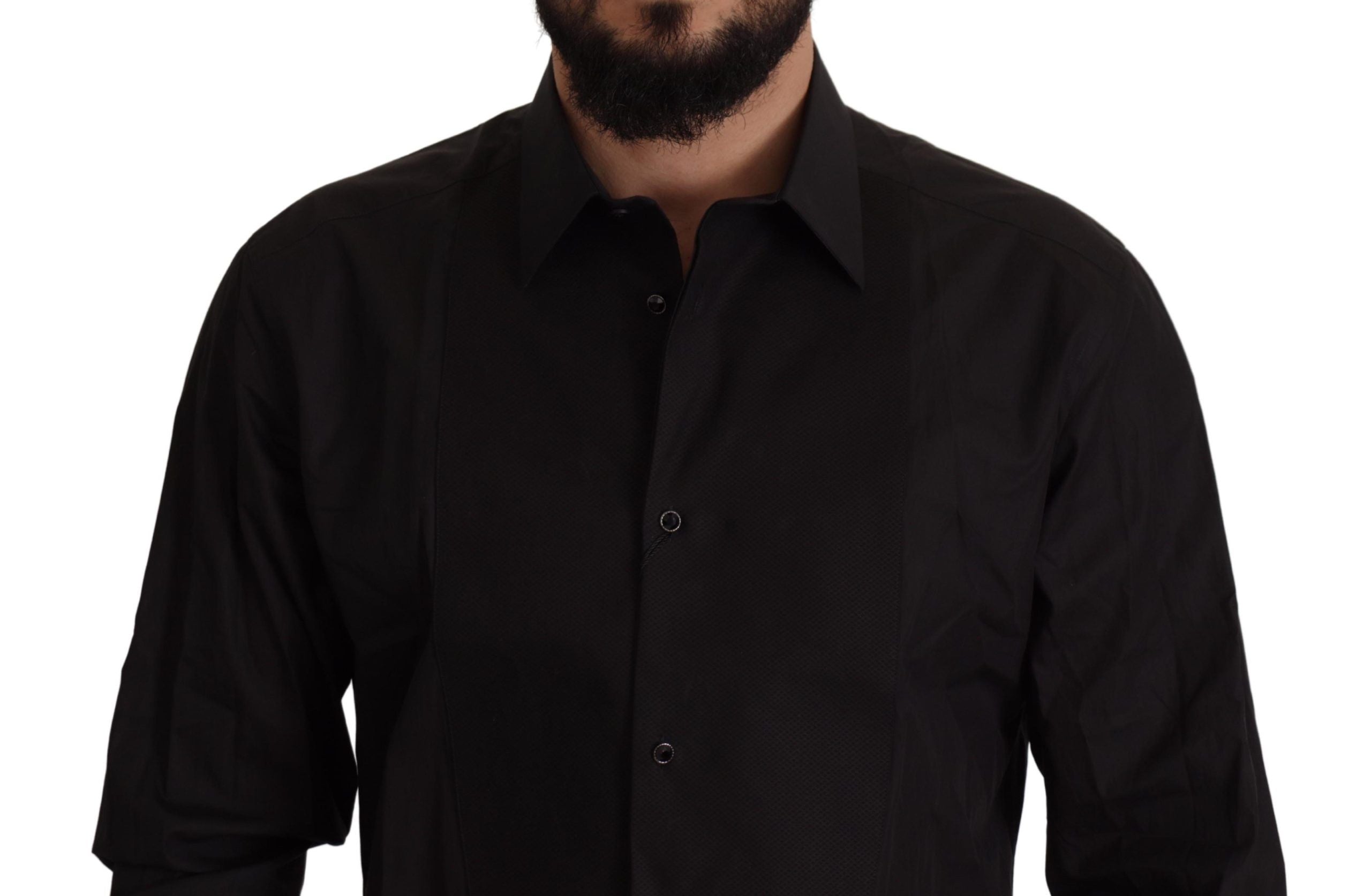 Black GOLD Slim Fit Tuxedo Dress Shirt - ventzia
