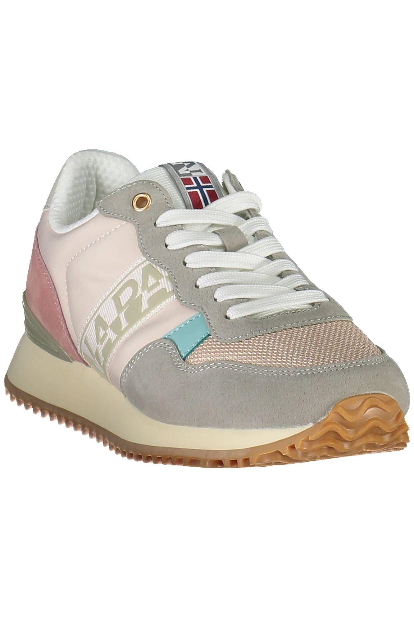 Chic Pink Laced Sneakers with Logo Detail - ventzia