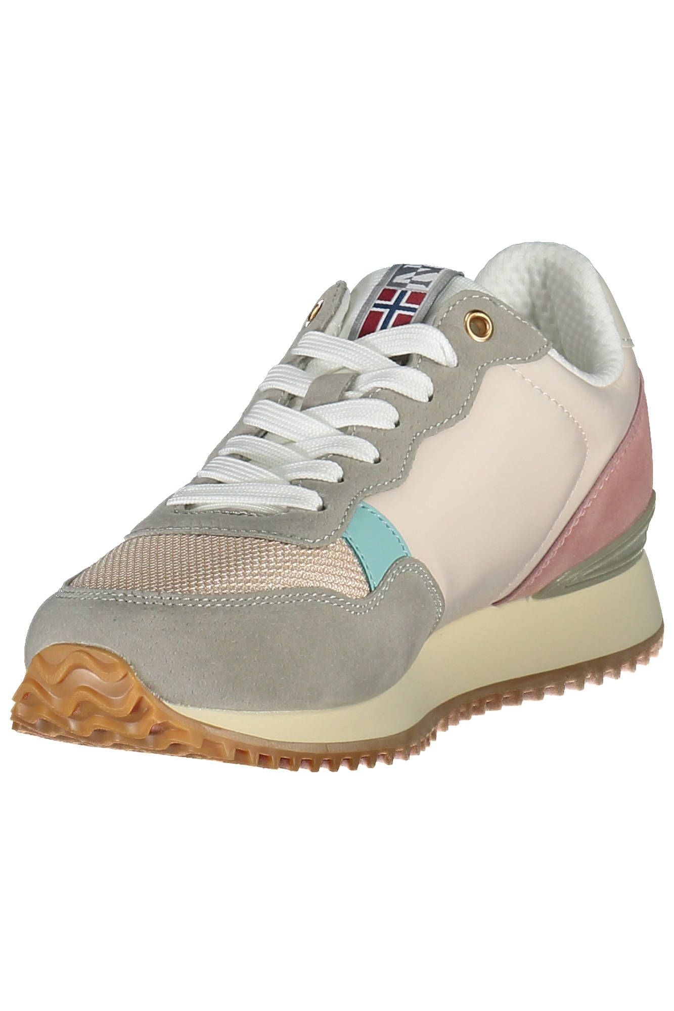 Chic Pink Laced Sneakers with Logo Detail - ventzia