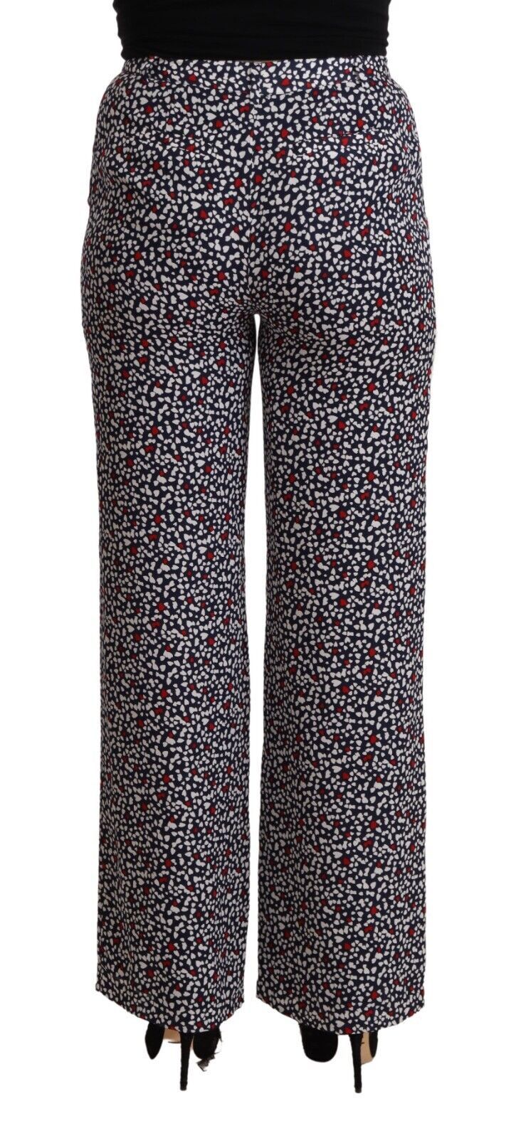 Black High Waist Printed Straight Pants - ventzia