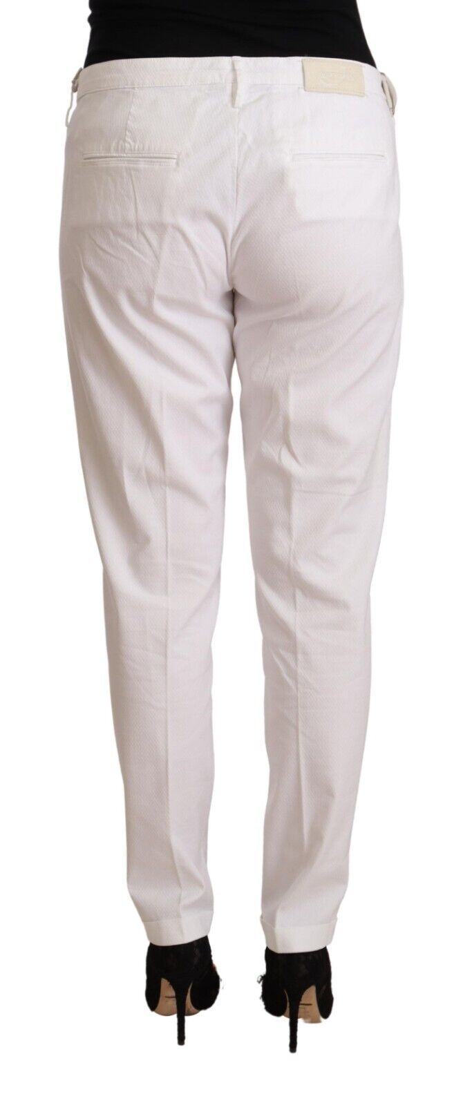 White Mid Waist Tapered Birgitte Pants - ventzia