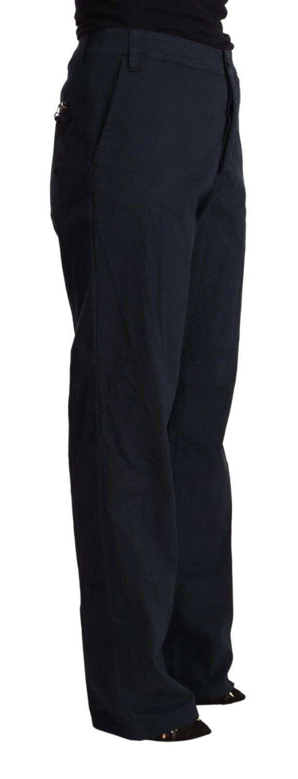 Black High Waist Tapered Cotton Pants - ventzia