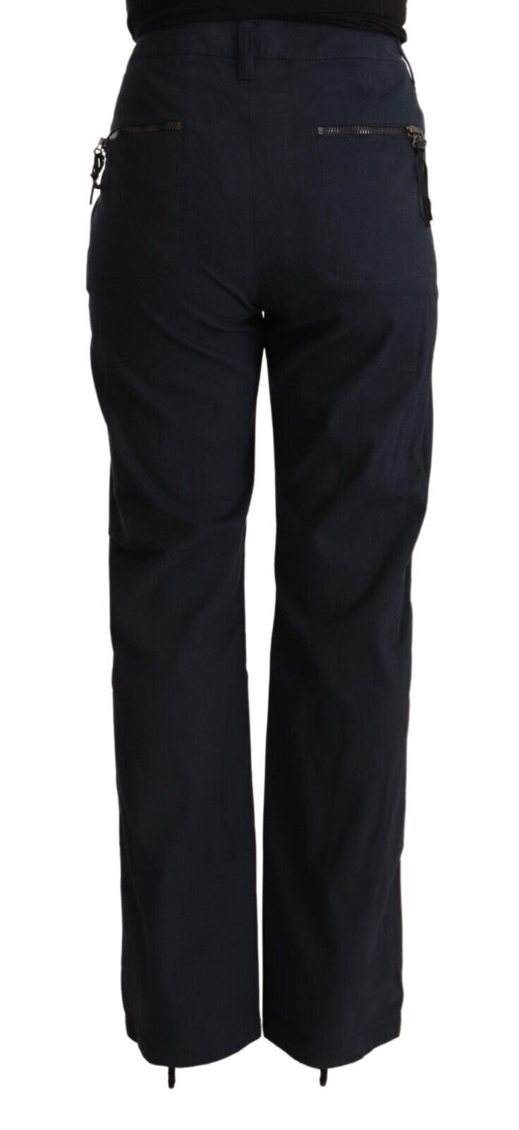 Black High Waist Tapered Cotton Pants - ventzia