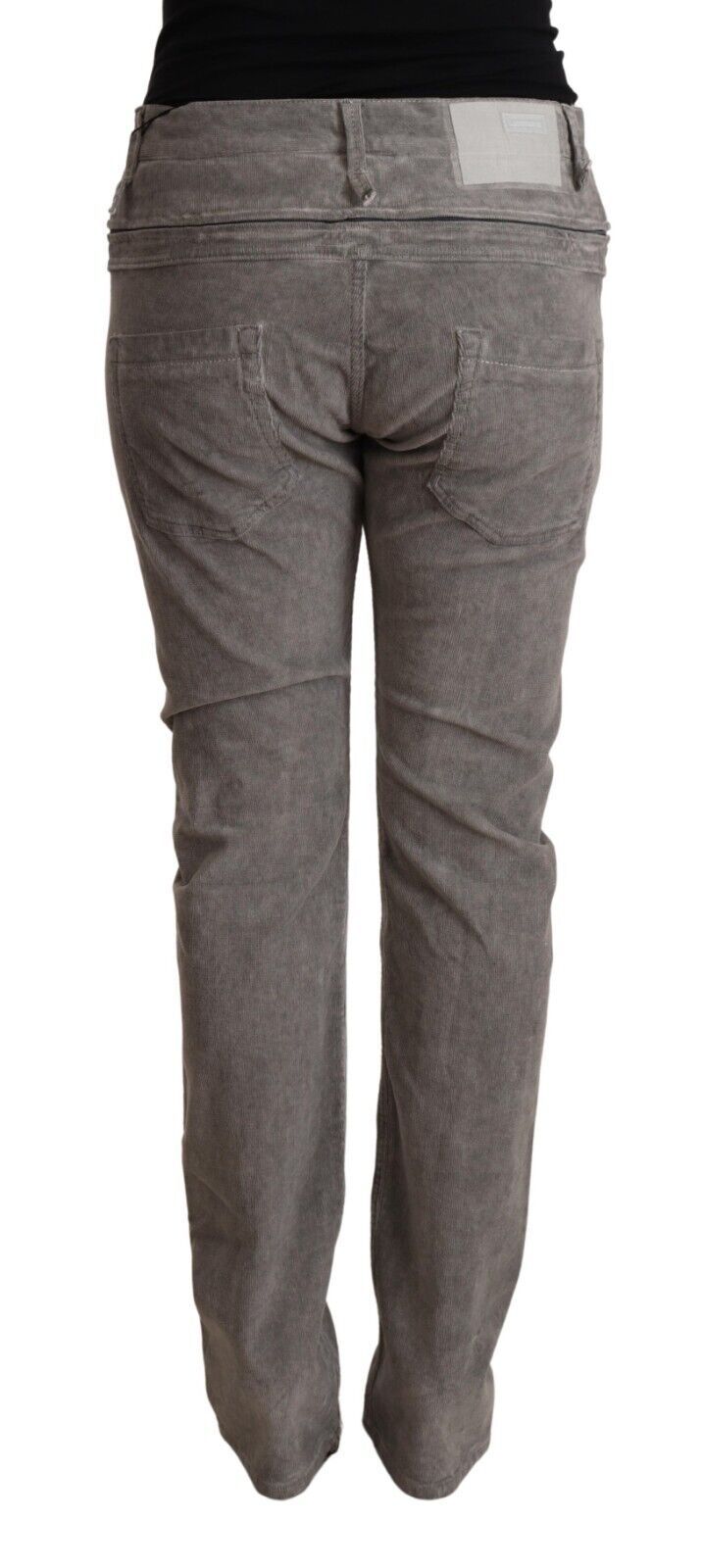 Gray Cotton Straight Fit High Waist Pants - ventzia