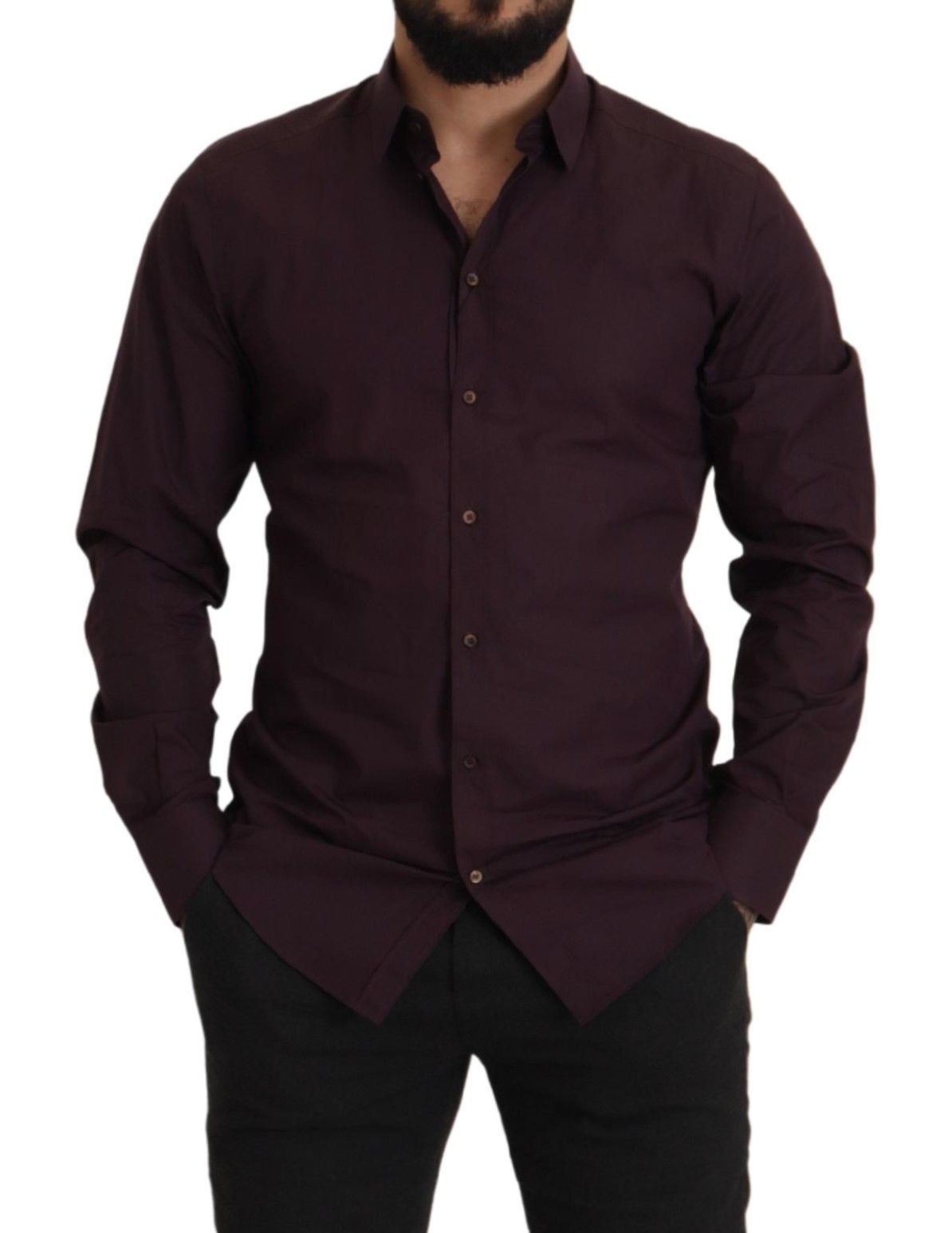 Purple Cotton GOLD Slim Fit Dress Shirt - ventzia