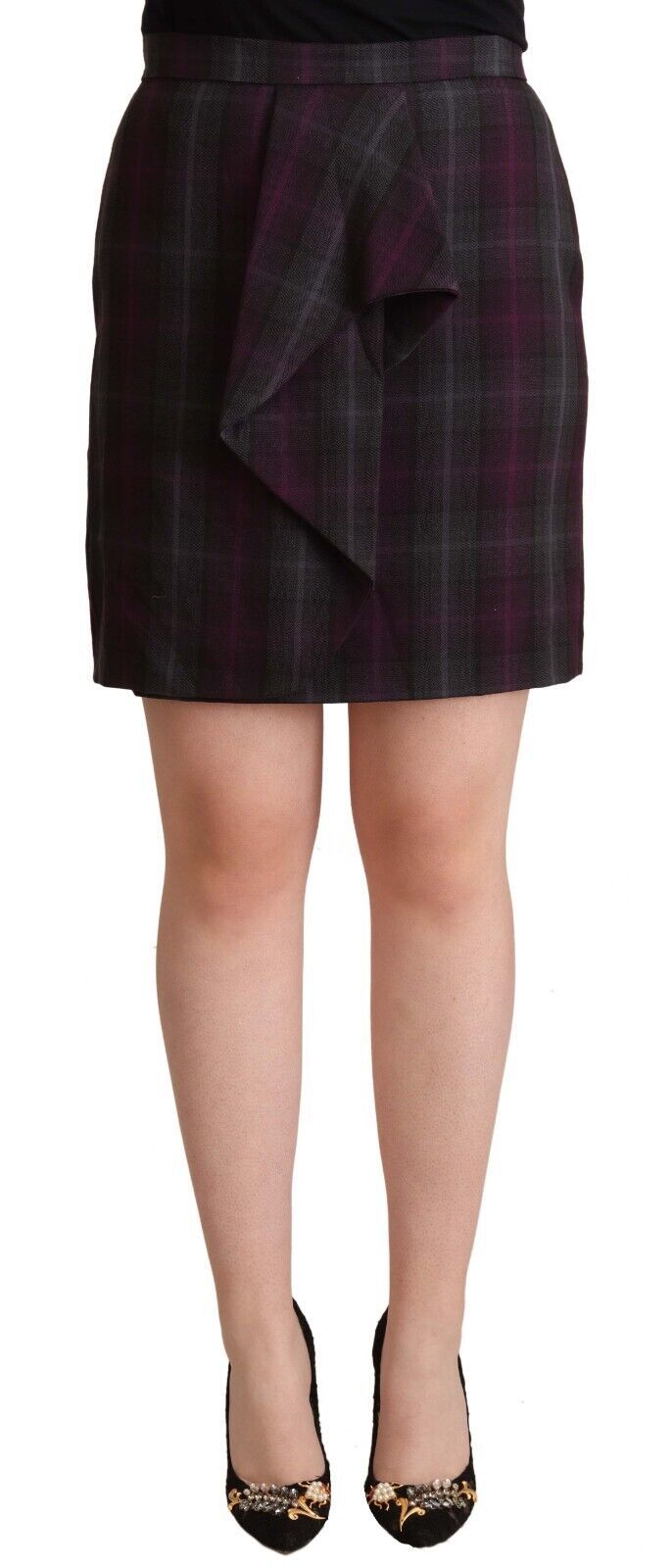 Multicolor Checkered Ruffle High Waist Mini Skirt - ventzia