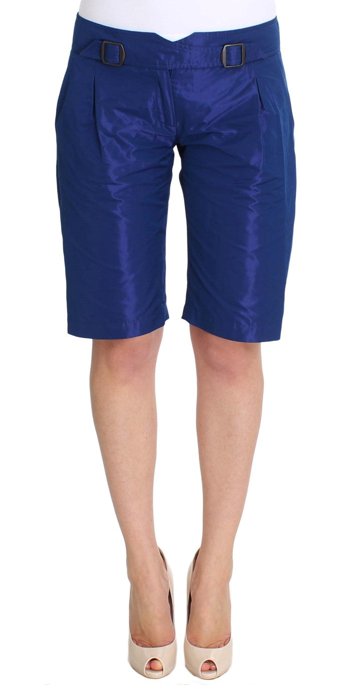 Chic Blue Mid Waist Shorts - ventzia