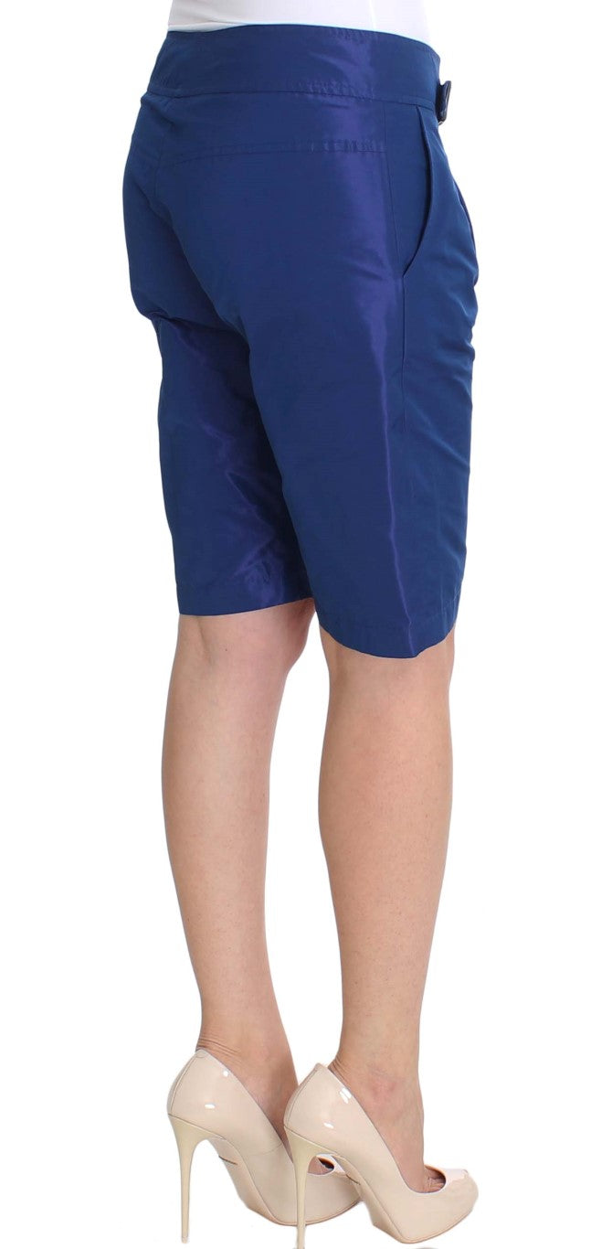 Chic Blue Mid Waist Shorts - ventzia