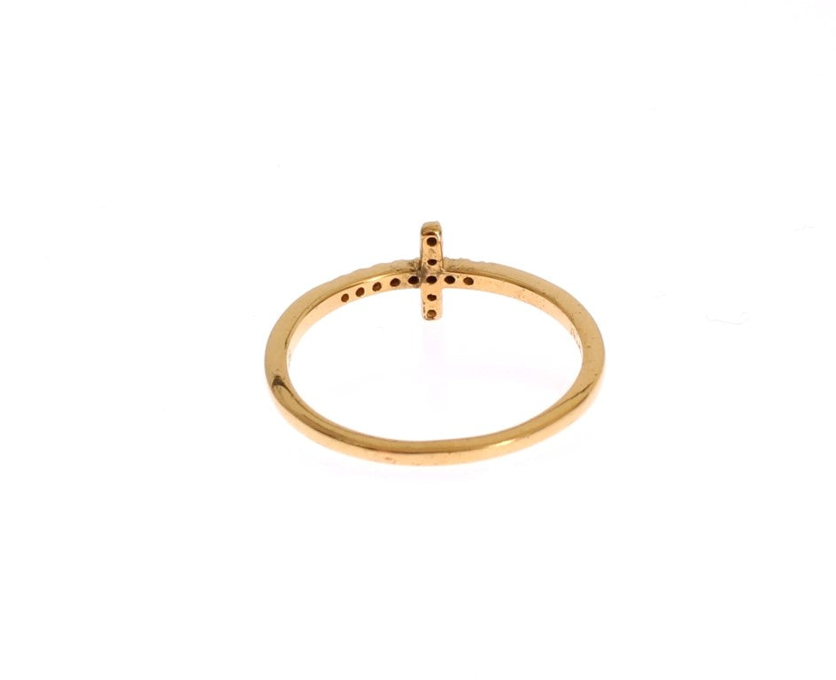 Chic Handmade Golden CZ Crystal Ring - ventzia